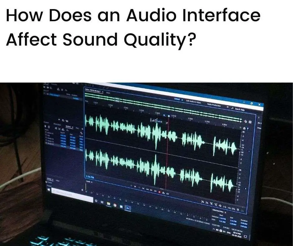 Laptop with DAW software showing sound waves