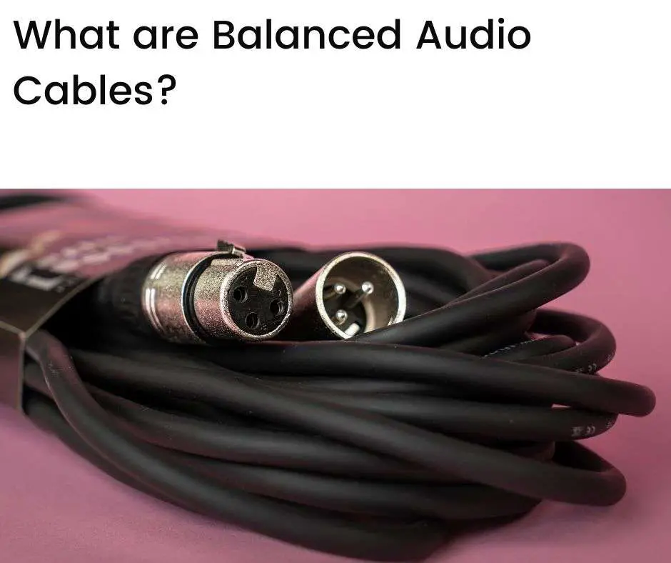 A balanced audio cable with XLR connectors