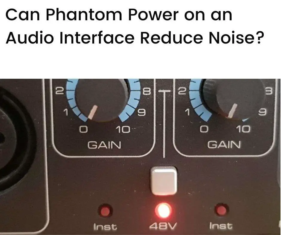 Audio interface with phantom power (48V) switched on