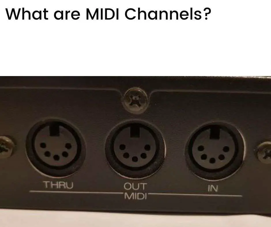 View of MIDI In, Out, and Thru ports